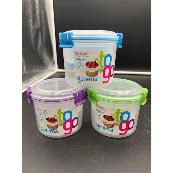 To Go Sistema Containers (3 x 530ml)