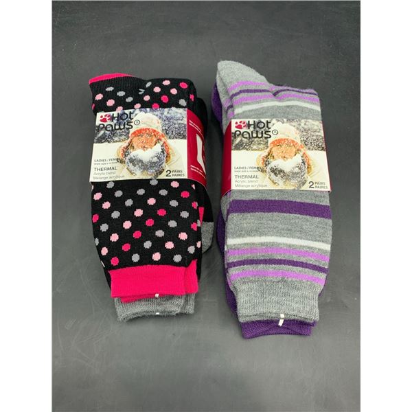 Hot Paws Ladies Thermal Acrylic Blend (4pairs) Size 6-10