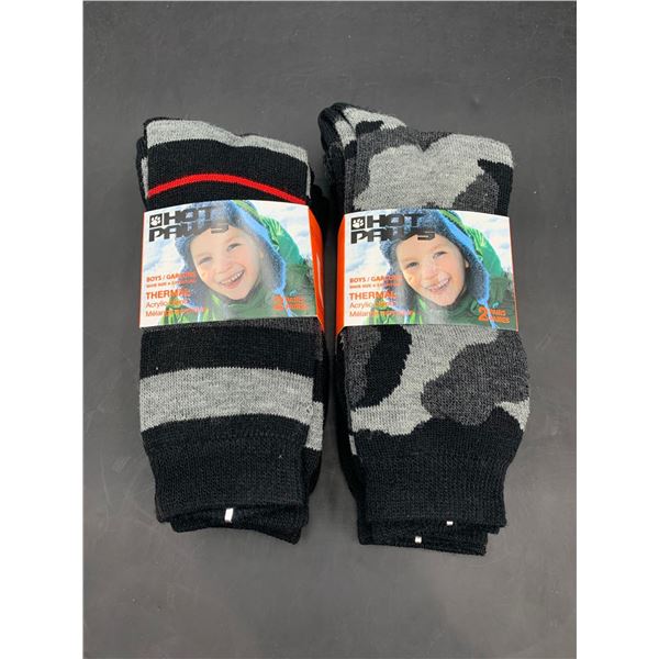 Hot Paws Boy's Thermal Acrylic Blend (4pairs) Size 4-7