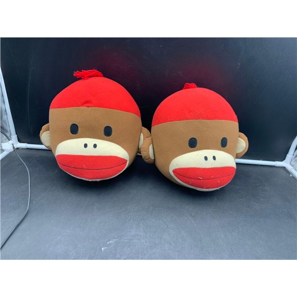 Lot of 2 Plush Sock Monkeys