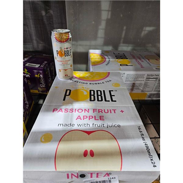 CASE LOT -Pobble Passion Fruit + Apple Bursting Bubble Tea 24x490ml