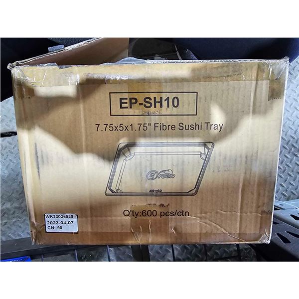 CASE LOT -EP-SH10 7.75x1.75" Fibre Sushi Trays - 600 Count
