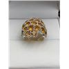 Image 1 : Natural Citrine Ladies Cluster 14.66 Carat .925 Ring with appraisal $1600.00