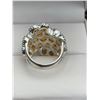 Image 2 : Natural Citrine Ladies Cluster 14.66 Carat .925 Ring with appraisal $1600.00