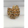 Image 3 : Natural Citrine Ladies Cluster 14.66 Carat .925 Ring with appraisal $1600.00