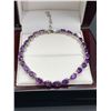 Image 1 : Natural Amethyst Multi Stone 15.05 carat Tennis Bracelet .925 Silver with appraisal $2000.00