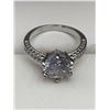 Image 2 : Ladies Brilliant Cut Vera Wang Styled 1.0 Carat Solitaire with bezel set band engagement ring
