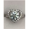 Image 4 : Round Moissanite Heart Cut Solitaire .925 Silver Ring with Appraisal $1675.00