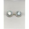 Image 1 : Set of Halo 2.0 carat Solitaire Stud Earrings Moissanite .925 Silver Backs with certificate