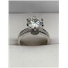 Image 1 : 3.00 CT SET IN 6 CLAW HEAD GRA CERTIFIED MOISSANITE WITH 30 CUBIC ZIRCONIUM SET IN THE SHAFT OF THE 