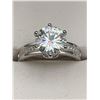 Image 2 : 3.00 CT SET IN 6 CLAW HEAD GRA CERTIFIED MOISSANITE WITH 30 CUBIC ZIRCONIUM SET IN THE SHAFT OF THE 
