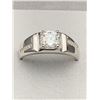 Image 1 : 1.00 CT GRA CERTIFIED MOISSANITE VVS D SET IN CENTER WITH 6 CUBIC ZIRCONIUM SET DOWN EACH SIDE OF TH