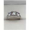 Image 1 : GRA CERTIFIED MOISSANITE VVS D CENTER WEIGHING APPROX. 1.00 CT WITH 2 CUBIC ZIRCONIUM WEIGHING A TOT