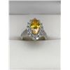 Image 1 : Hamptons Style 2.0 carat Yellow Topaz Marquis Cut Solitaire Cluster Top Dress Ring