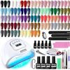 Image 1 : 35 PCS Gel Nail Polish Kit with UV Light include 32 Colors Gel Polish Nail Kit Soak Off Base Coat No