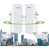 Image 1 : Wireless Bridge with 2 Bracket Mounts, 3KM 5.8G Point to Point Outdoor CPE, Adalov CPE660 Long Range