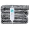 Image 1 : OEARE Heated Throw Blanket, Electric Blanket for Sofa Bed with Soft Flannel, 10 Heating Levels, 12H 