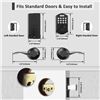 Image 2 : Keyless Entry Door Lock with Wave Lever Handles, Electronic Deadbolt with Digital Keypad with App, F