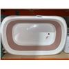 Image 1 : Portable Baby Bath Tub with Folding Legs and Drain Plug