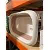 Image 2 : Portable Baby Bath Tub with Folding Legs and Drain Plug