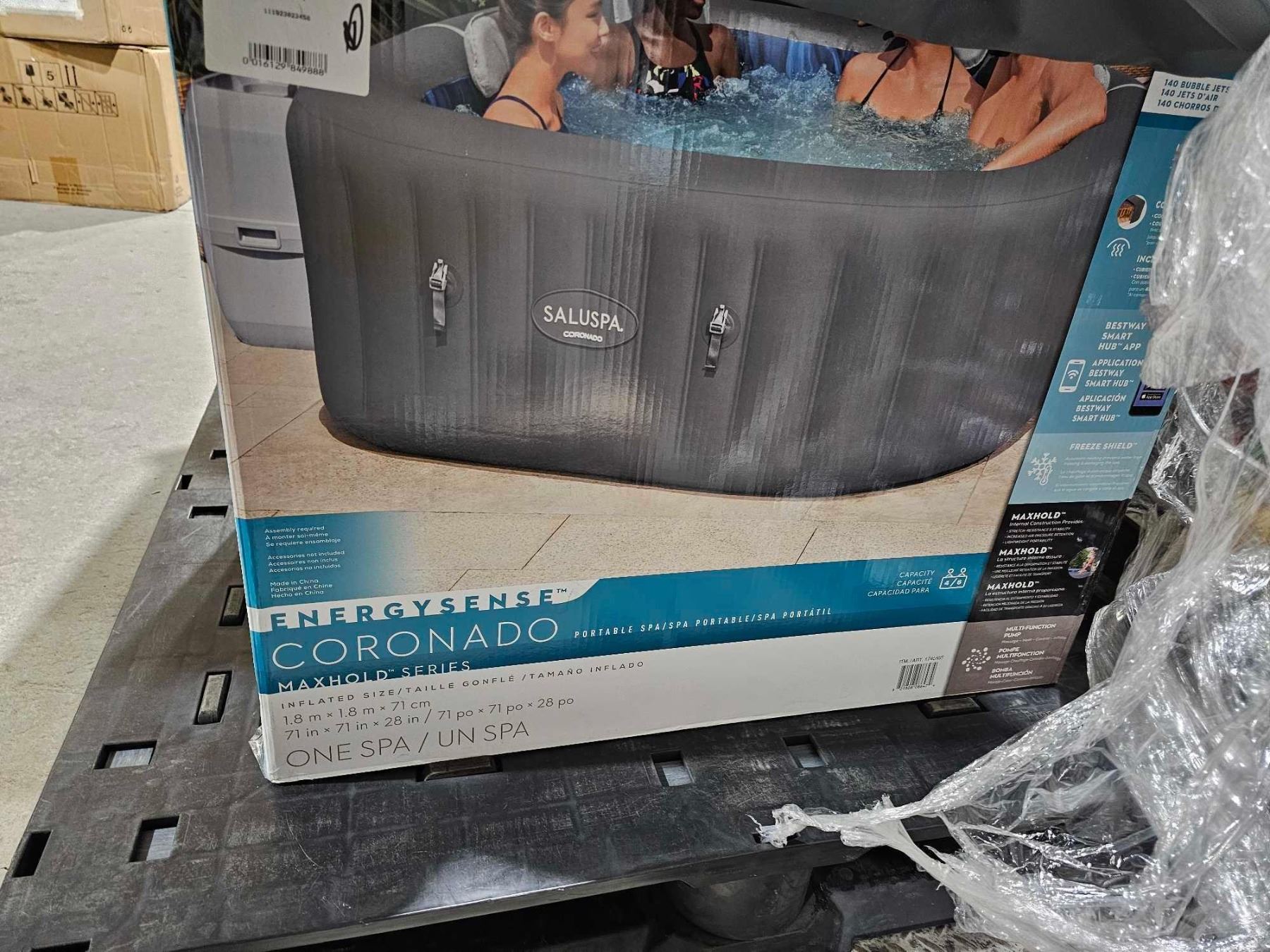 SaluSpa Coronado EnergySense Square Air Jet 4-6 Person Inflatable Spa