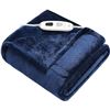 Image 1 : DISUPPO Heated Blanket 50''×60'', Flannel Sherpa Electric Blanket for Warm, Soft Heated Blanket Thro
