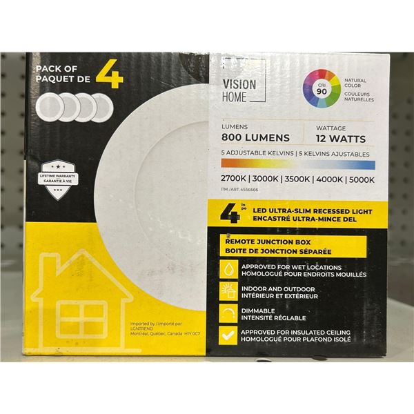 Vision home pack of 4 ultra slim recessed LED lights