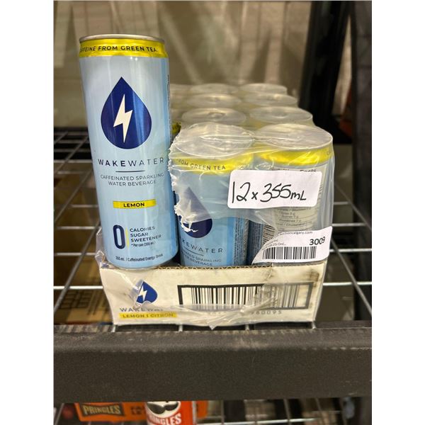 Wake water caffeinated sparkling water lemon flavor 12x355ml