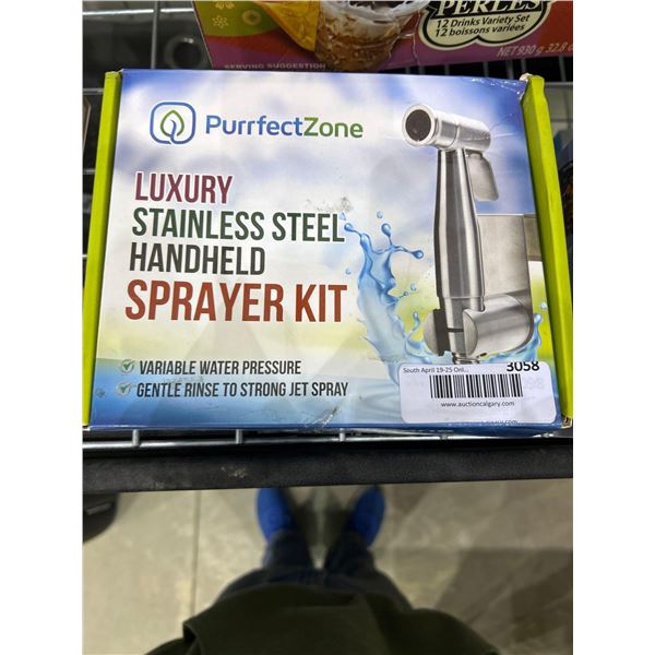 Purrfect zone luxury stainless steel hand held water spray kit