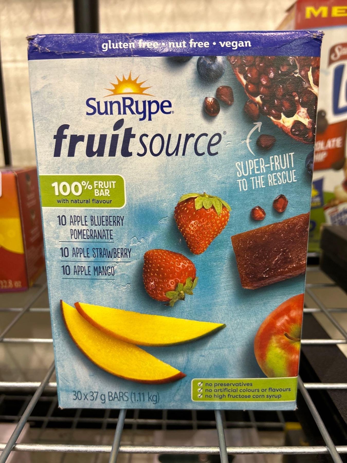 Sun Rype Bar Rack Sun Rype fruit source fruit bars variety pack 30x37g