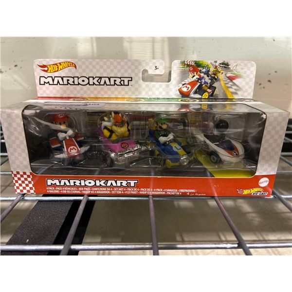 Hot Wheels MarioKart 4 pack of toy cars with Mario characters