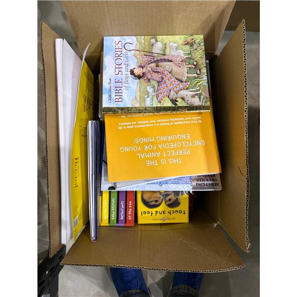 Box of assorted childrens and adult books