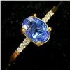 Image 2 : 10K Yellow Gold Tanzanite(1ct) Diamond(0.05ct) Ring (~Size 6.5) (~weight 2g) appraised $3300.00
