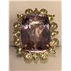 Image 3 : Natural Amethyst Emerald Cut5.77 Carat Solitaire Cluster Ring includes appraisal certificate valued 