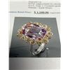 Image 5 : Natural Amethyst Emerald Cut5.77 Carat Solitaire Cluster Ring includes appraisal certificate valued 