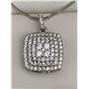 Image 2 : NEW Ladies Multi Stone Cluster Pendant & Chain Set .925 SIlver and box link chain