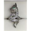 Image 4 : Natural Emerald & Tanzanite 1.10 Carat .925 Silver Dragon Ring with appraisal $495.00
