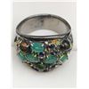 Image 3 : Natural Emerald & Opal Multi Stone 2.85 Carat Cluster .925 Ring with appraisal $610.00
