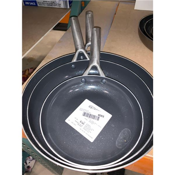 Lot of 3 Blue Diamond Frying Pans