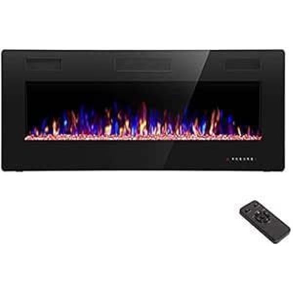 R.W.FLAME 42 inch Recessed and Wall Mounted,The Thinnest Fireplace,Low Noise, Fit for 2 x 6 and 2 x 