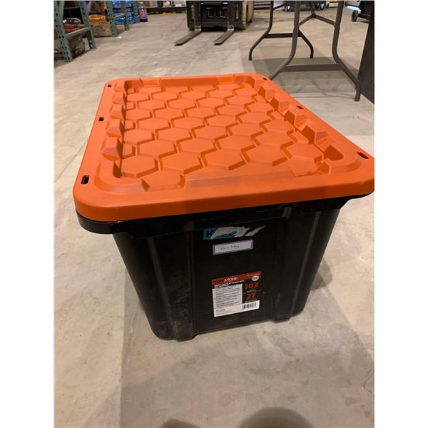 Tuff store heavy duty storage box with snap locking lid