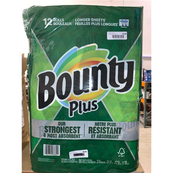 Bounty plus paper towels, pack of 12 rolls