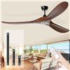 Image 1 : Obabala 52'' Ceiling Fan with Remote Control, 3 Balsa Wood Blades, Ceiling Fan No Light, Indoor/Outd