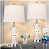 Image 1 : Modern Table Lamps, Set of 2 Table Lamp Night Light with 2 USB Charging Ports & AC Outlet, Bedside N