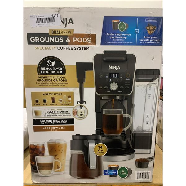 NEW IN BOX NINJA DUALBREW Grounds & Pods Specialty Coffee System - 14 NEW IN BOX NINJA DUALBREW Grounds & Pods Specialty Coffee System - 14