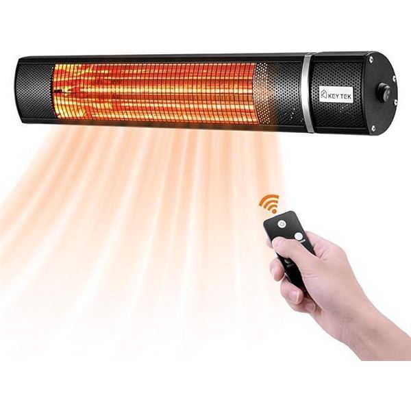 KEY TEK Wall-Mounted Electric Infrared Indoor/Outdoor Heater for Garage Backyard Wall Patio Heater W