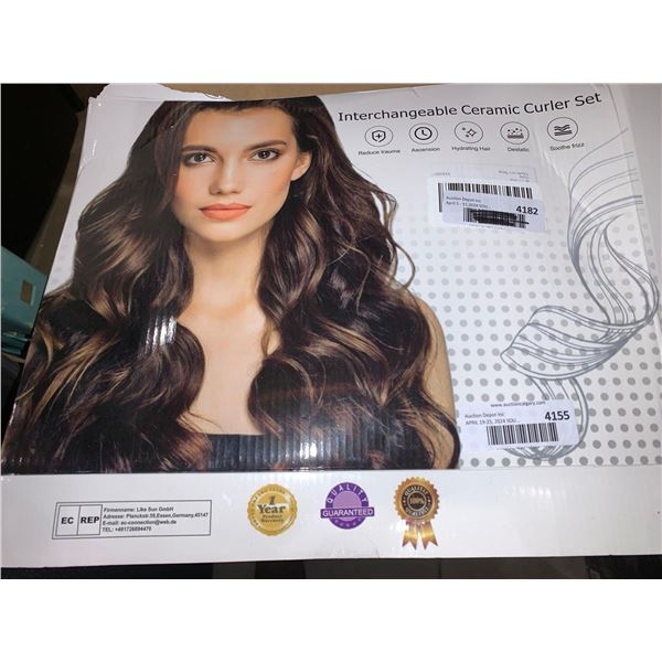 Interchangable ceramic hair curler set