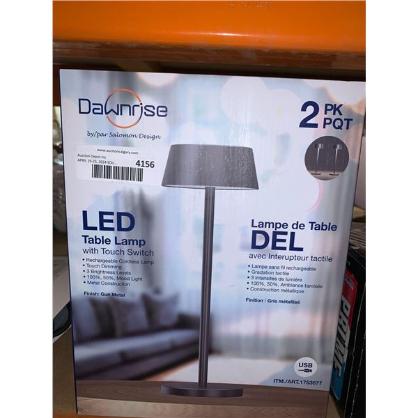 Dawnrise LED table lamp with touch switch, pack of 2 lamps