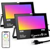 Image 1 : LED Flood Lights RGB Color Changing 300W Equivalent Outdoor, 30W Bluetooth Smart Floodlight