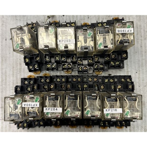 Lot of Misc. Omron Relays with Base as Pictured